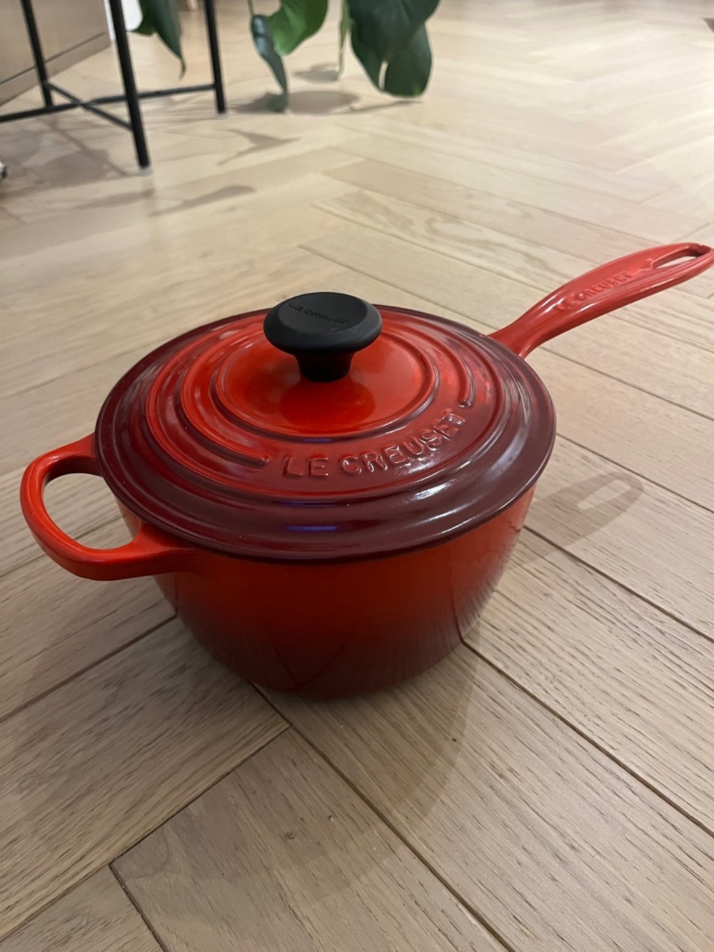 Le Creuset Ombre Red Gradient 2.2L Cast Iron Saucepan with Lid